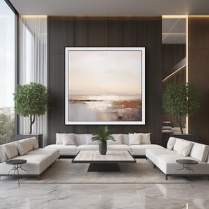 Ruhige Landschaft Teichblick Moderne Zeitgenössische abstrakte Kunst Gemälde Digitaldruck für Leinwände und Poster
