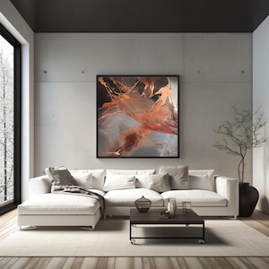 Moderne abstrakte Kunst Gemälde Schwarz Grau Rost Gemälde Digitaldruck für Leinwände und Poster