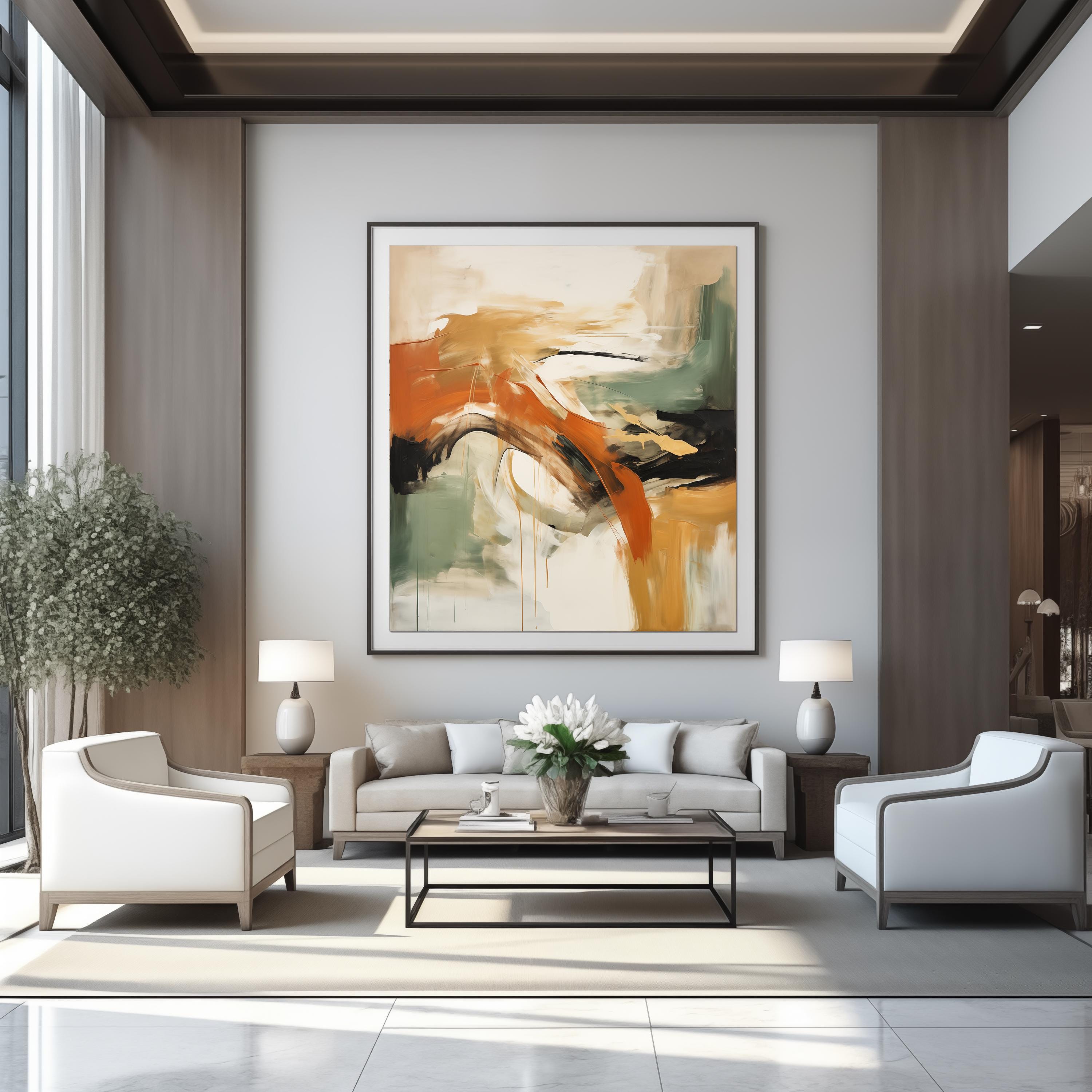Modern Abstract Wall Art: Beige, Mustard, Rust (digital Print Download ...
