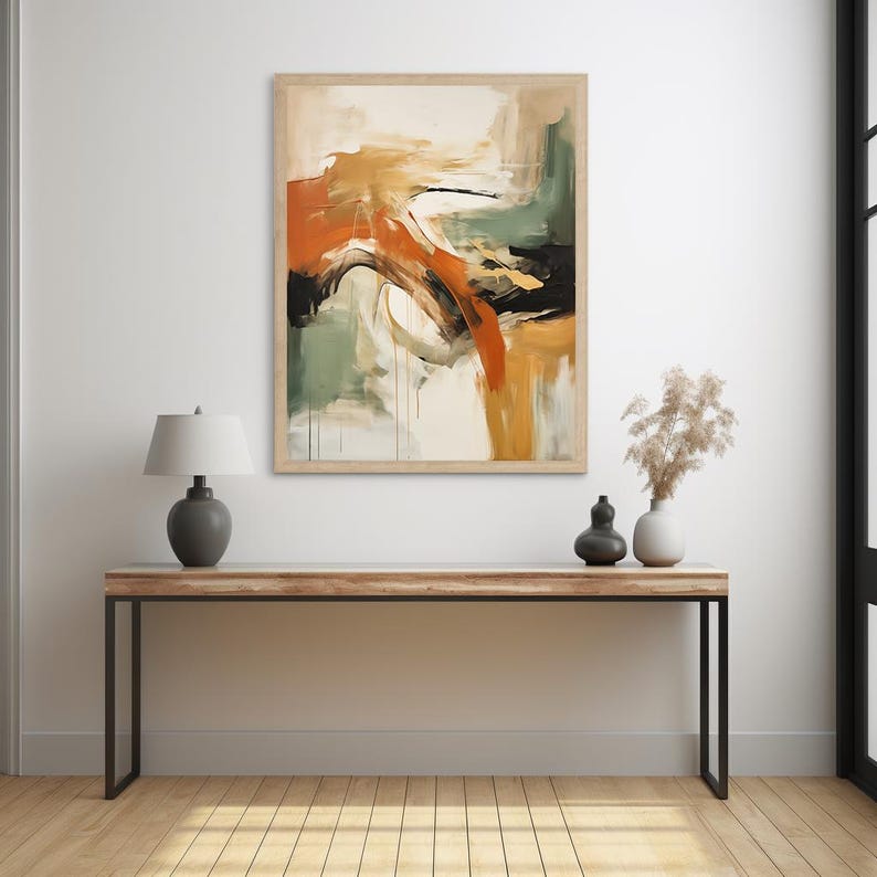 Modern Abstract Wall Art: Beige, Mustard, Rust (digital Print Download ...