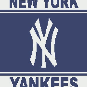 May include: A navy blue and white New York Yankees logo with the words "NEW YORK" above and "YANKEES" below the logo.