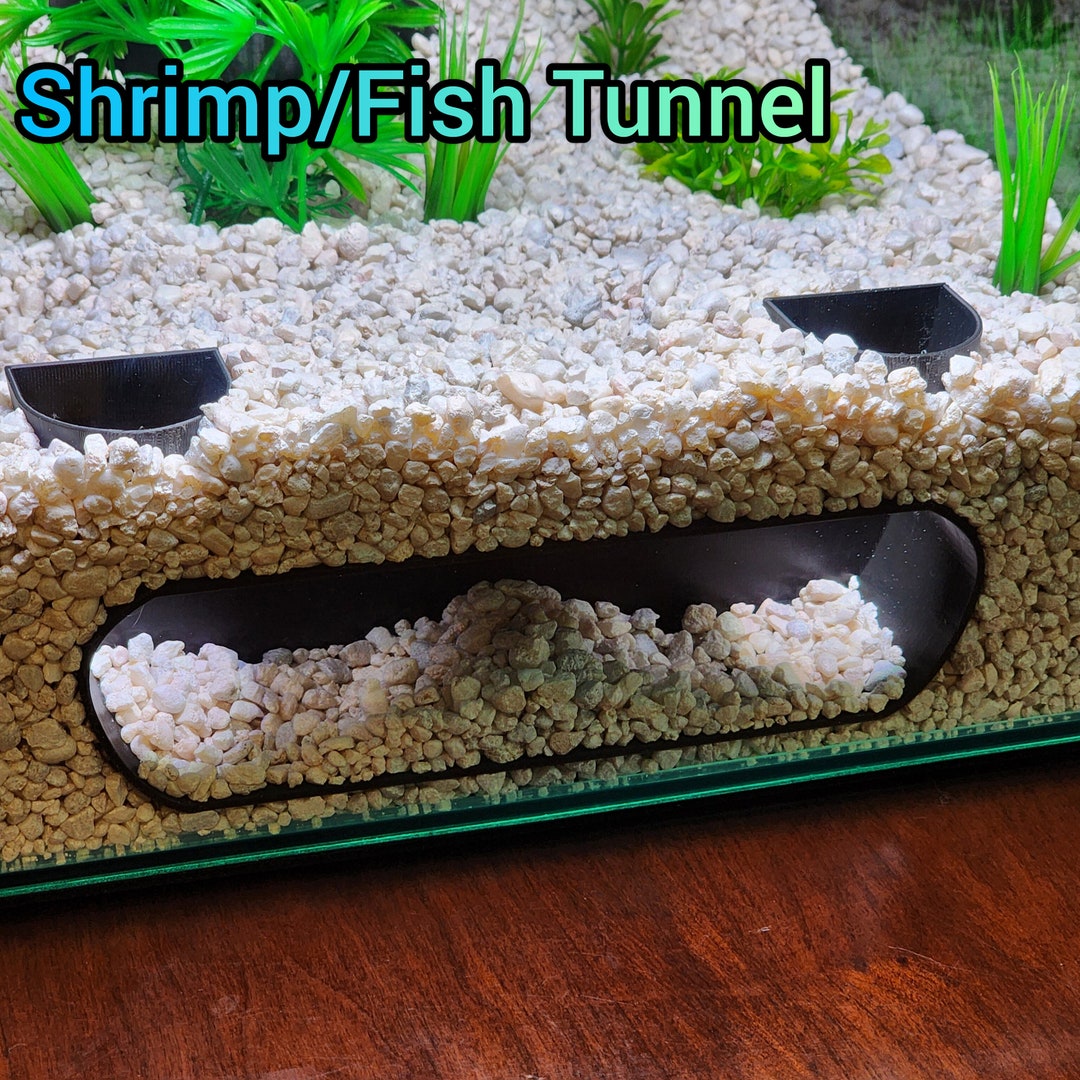 Tunnel Décoratif Pour Aquarium - Grotte Souterraine Double Trou ABS 17.5x8.8x5.8 Cm, Abri Pour Poissons Et Crevettes