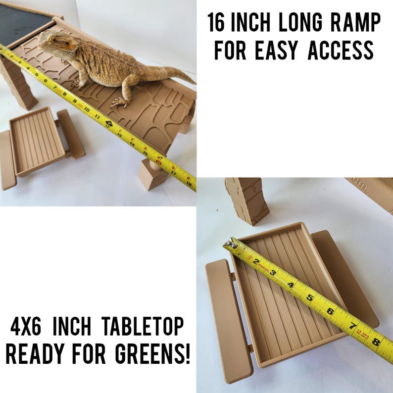 Bearded Dragon Castle Basking Platform Kit: Magnetic Legs, Food Safe ...