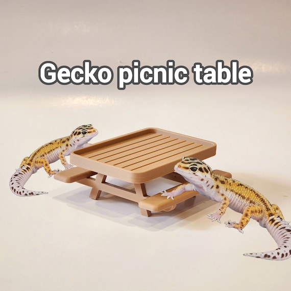 XS Gecko Picnic Table: Reptile Terrarium Decor