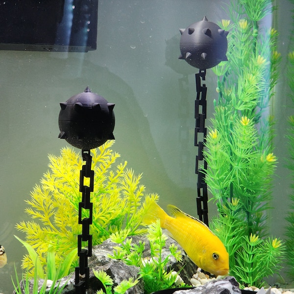 Naval Mine Fish Tank Aquarium Decoration | WWII Fish tank decor | Underwater mine prop | 3 sizes