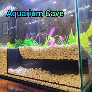 Flat Aquarium Corner Underground View Cave | Fish Tank Hide Tunnel | Multi Size/Color