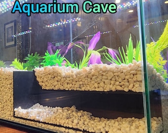 Flat Aquarium Corner Underground View Cave | Fish Tank Hide Tunnel | Multi Size/Color