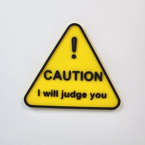 Funny Bearded dragon Caution I will Judge You Sign Beardie/Gecko cage decoration image 4