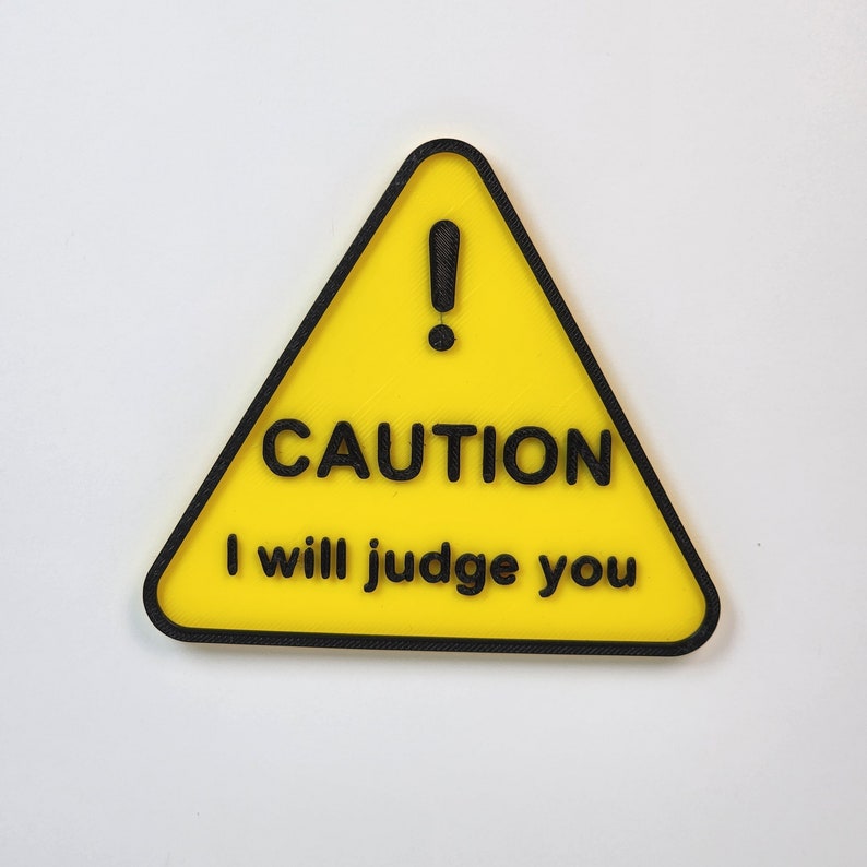 Funny Bearded dragon Caution I will Judge You Sign Beardie/Gecko cage decoration image 4