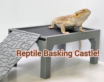 Bearded Dragon Basking Castle: Slate Topped Reptile Perch