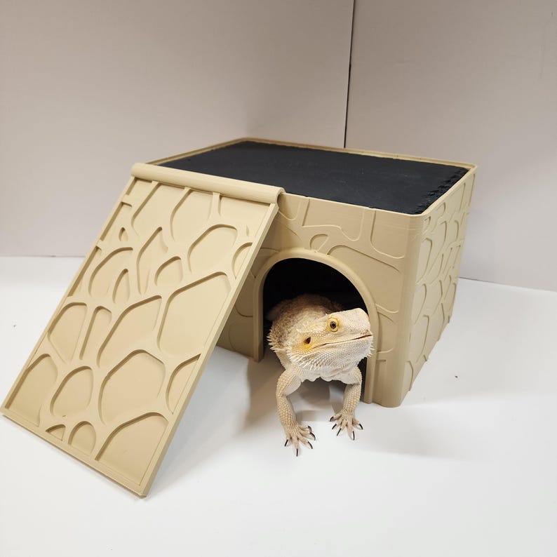 Bearded Dragon STONE Heat & Hide | XL Reptile Basking Platform and ...