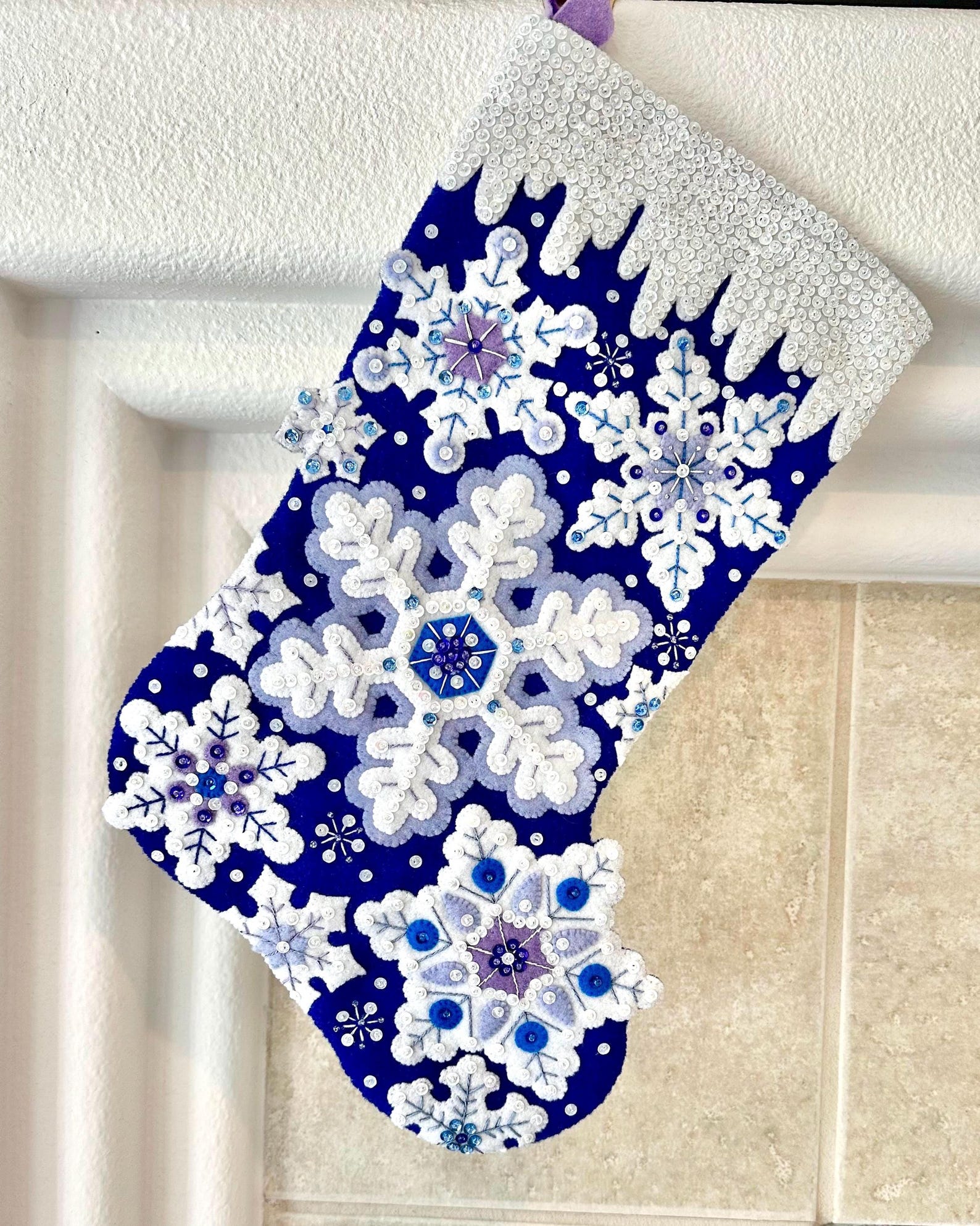 Kit De Costura Bucilla Sparkle Snowflake, Fieltro, 45.7 Cm - Para Manualidades Navideñas