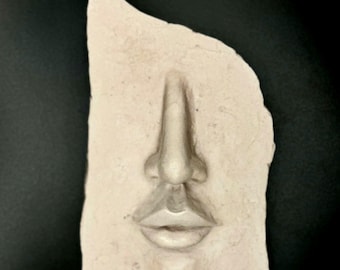 Abstract Face Sculpture- Unique Modern Statue- Handmade Resin Decor