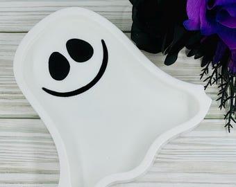 Handmade Resin Ghost Tray: Halloween Party Decor