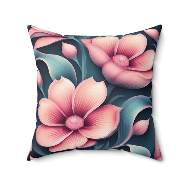 Cozy Polyester Square Pillow, AI Graphic Print Square Pillow, Interior decor Polyester Pillow, Couch Pillow, Chair Pillow, Bed Pillow