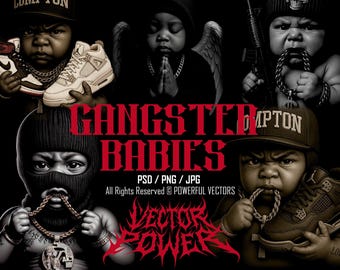 Gangster Baby Vector Art | Urban Street Style PNG JPG PSD (Digital Download)
