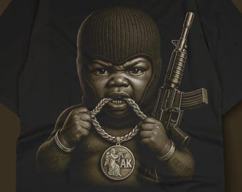 Halftone Baby Gangsta PNG, Tough Baby DTF Printing (Digital Download)