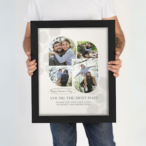 Personalisiertes Geschenk für Papa Vatertag Fotorahmen Angepasste Vatertagsfoto Karte für Papa Druckbar für den Vatertag