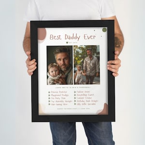 Personalisiertes Geschenk für Papa, Fotorahmen zum Vatertag, Individuelles Vatertagsfoto, Individuelle Karte für Papa