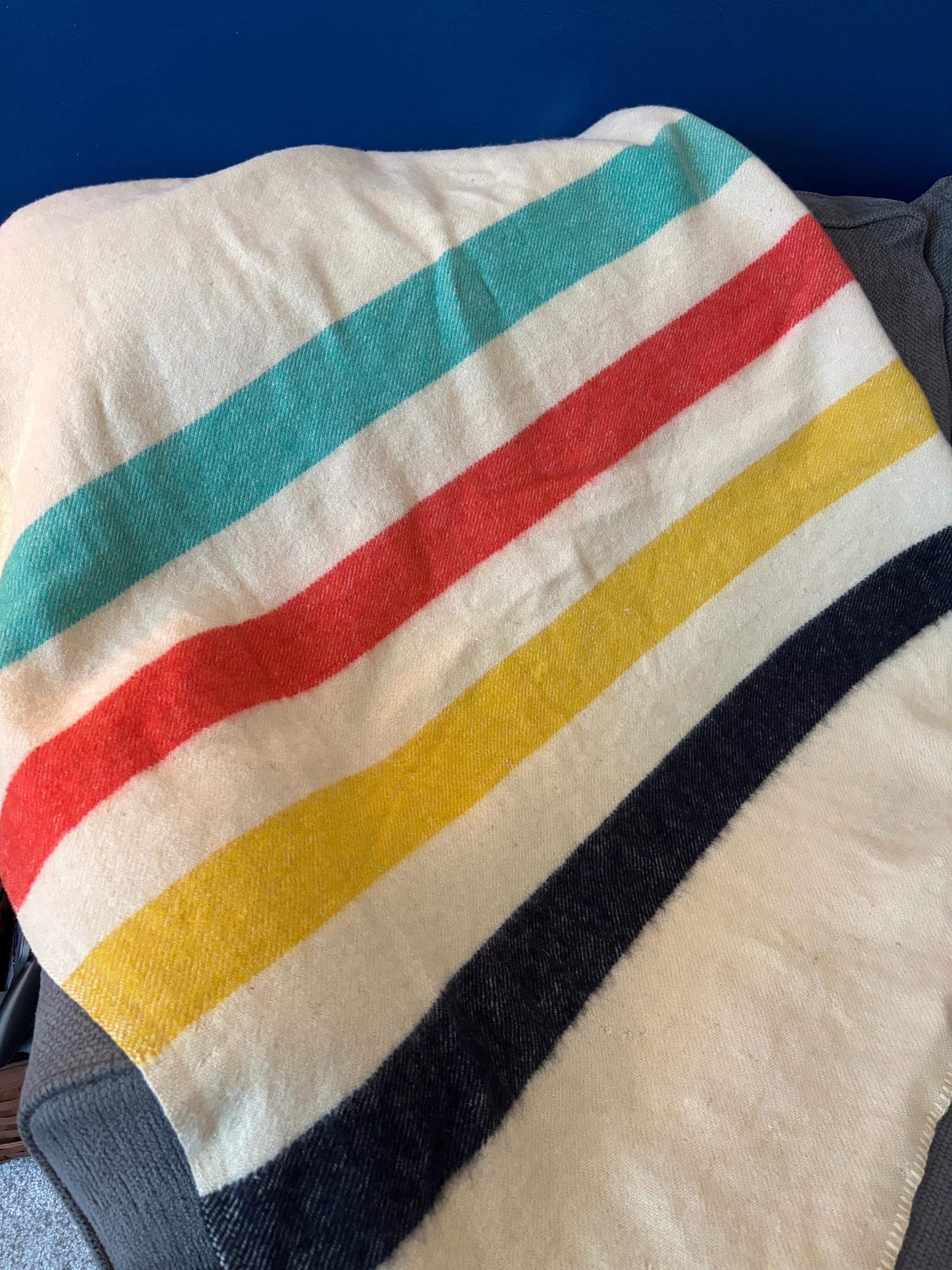 Vintage Wool Polar Star Golden Dawn Blanket JC Penny Multi