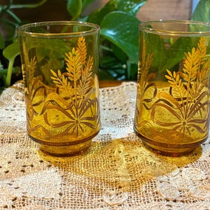 Vintage 70’s Libbey Wheat juice glasses set of 2.