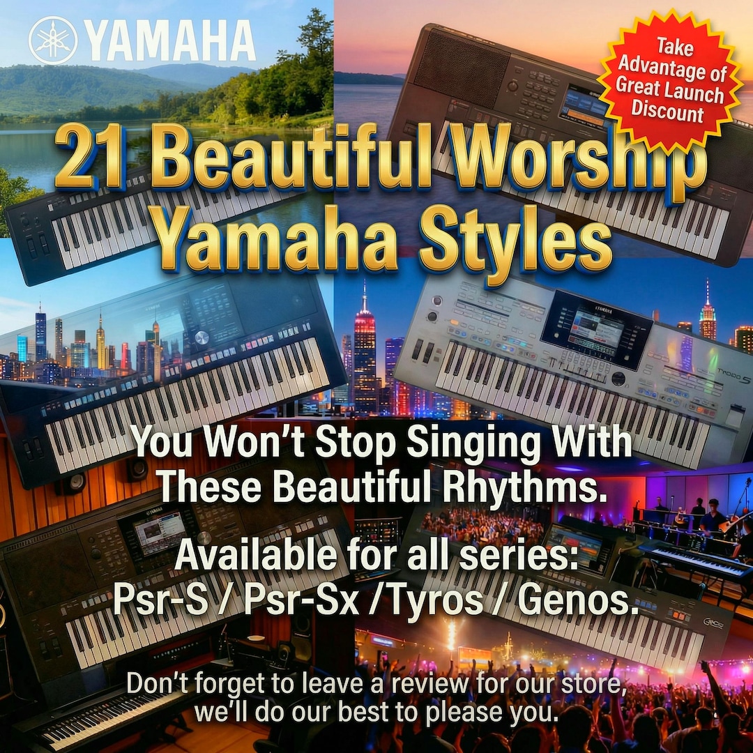 Religious Keyboard Yamaha Keyboard Worship Styles Pack, 21 Christian Rhythms (PSR-S/SX ...