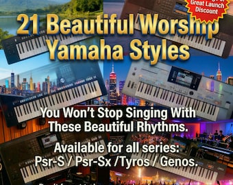 Yamaha Keyboard Worship Styles Pack, 21 Christian Rhythms (PSR-S/SX, Tyros, Genos)