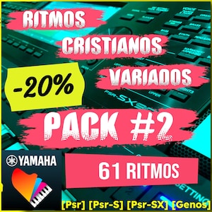 61 Ritmos Cristianos Variados, Para Teclados Yamaha - Eleva tu Alabanza y Adoración. PACK #2