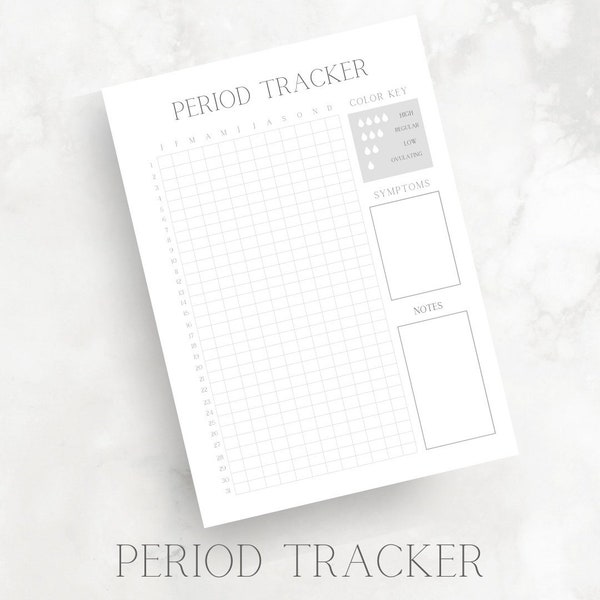 Period Tracker for A5 binder - single spread - bullet journal planner filler