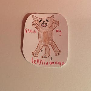 Sticker chien idiot gratter mon ventre