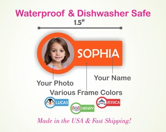 96PCS Custom Photo Name Stickers – Waterproof Personalized Labels