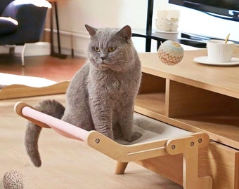 Kattenraam Baars Cadeau voor kattenliefhebbers, Kattenraam Richelbed, Leuk hangend kattenbed, Kattenraamplank Cadeau voor katteneigenaren – Huisdiermeubilair