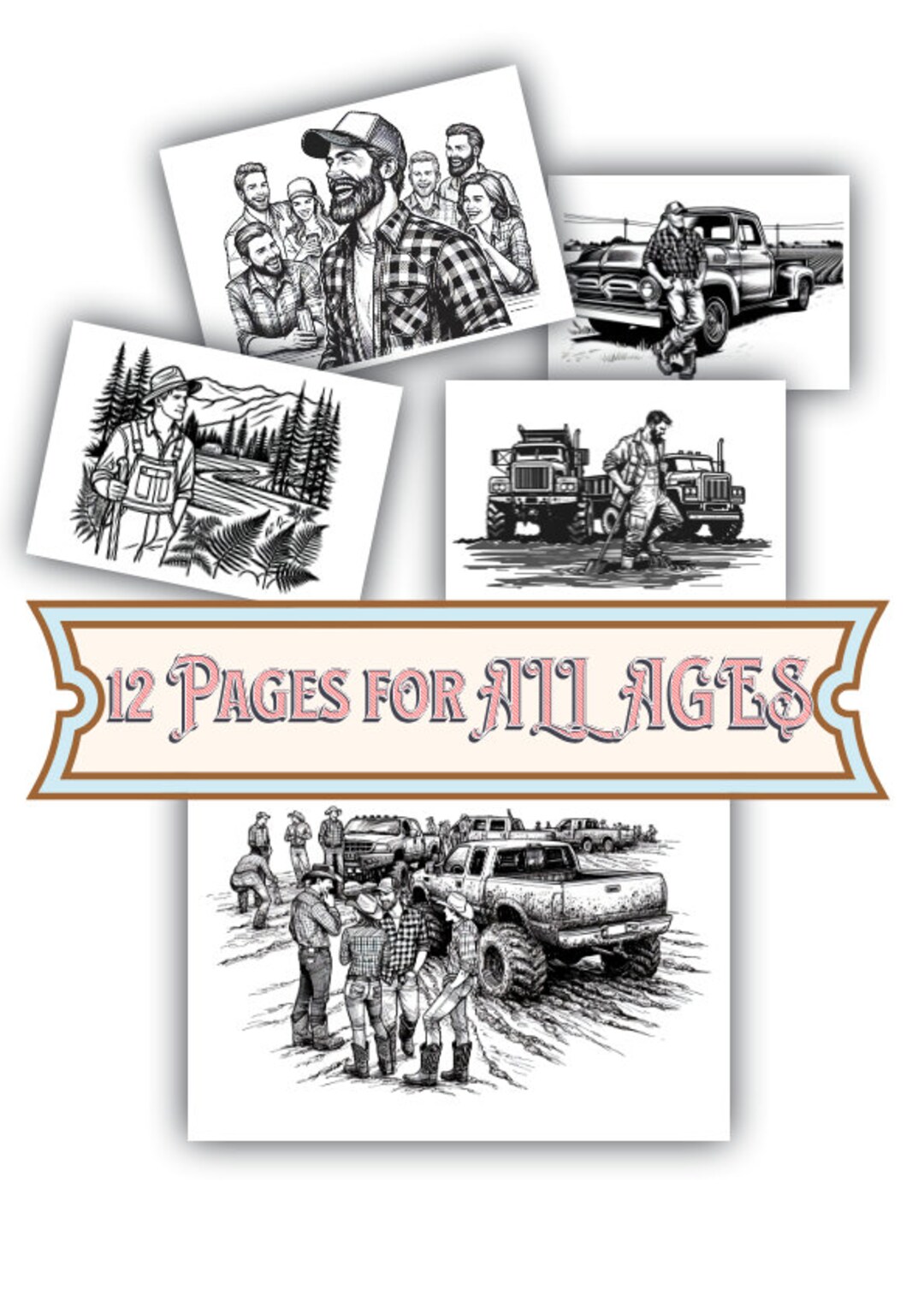 Redneck Coloring Pages Printables 12 Pages for All Ages Instant ...