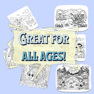 Printable Fishing Coloring Pages for Kids and Adults Pack of 10 PNG and SVG included