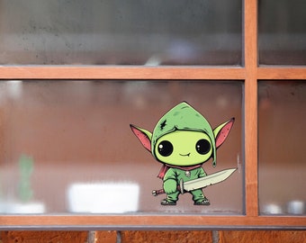 Evil Goblin Vinyl Sticker: Dungeons and Dragons Fantasy Art
