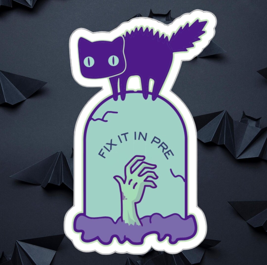 Tombstone Sticker Black Cat Sticker Funny Gift for Film Editor Funny ...