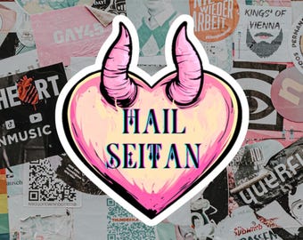Hail Seitan Sticker: Vegan Foodie Humor, Plant-Based Vinyl Decal