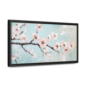 Cherry Blossom Bloom, Framed Wrapped Canvas Print, Oil Painting Style, Japanese Sakura Painting, Spring Home Décor, Hanging Wall Art