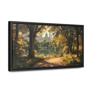 Central Park in Summer - Oil Painting Style Print - New York City Landscape Wall Art - Home Decor - Wrapped Canvas - Framed