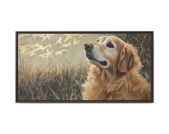 Golden Retriever Canvas Print: Dogs in Heaven, Hunting Dog Memorial