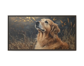 Golden Retriever Canvas Print: Duck Hunt in Heaven, Pet Memorial