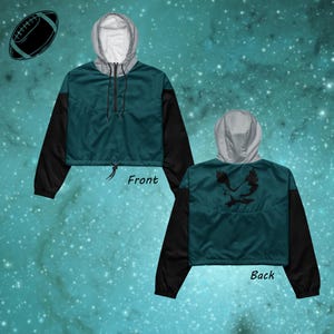 eagles football superbowl women’s cropped windbreaker