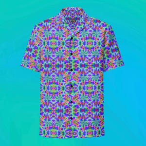 brain waves unisex button shirt