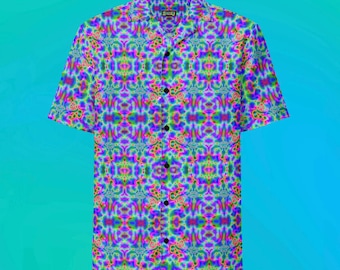 brain waves unisex button shirt