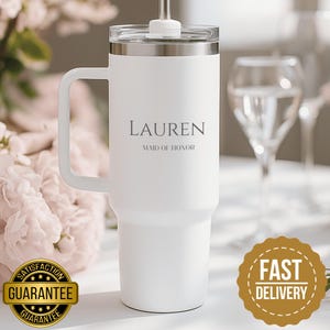 Personalized Maid of Honor Tumbler Gift Maid of Honor Cup Wedding Maid of Honor Gift Bachelorette Tumbler Name Tumbler With Lid And Straw