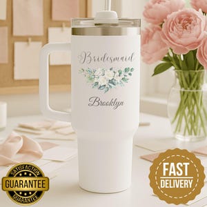 Personalized Bridesmaid Tumbler Gift Custom Bridesmaid Tumbler Wedding Bridesmaid Gifts Bachelorette Tumbler Name Tumbler With Lid And Straw