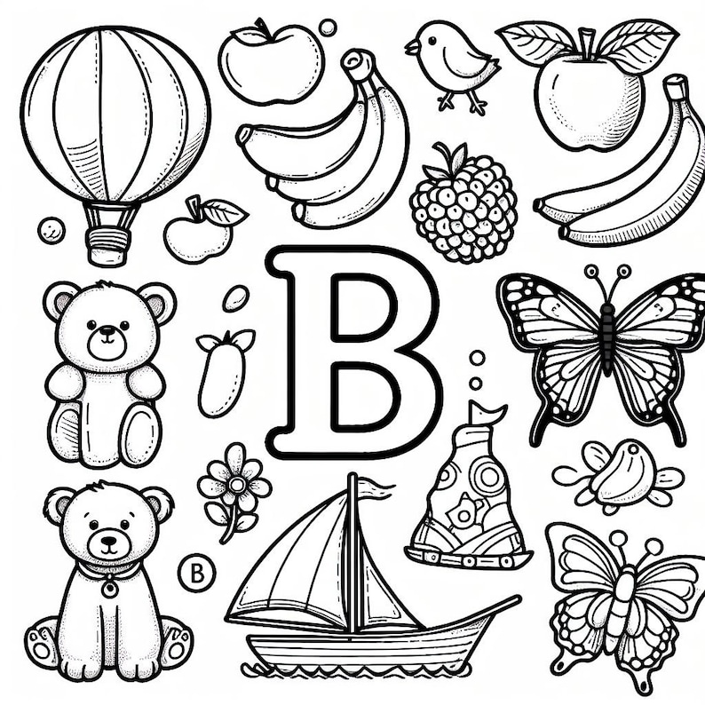 ABC Coloring Book 3, 26 Pages to Color - Etsy