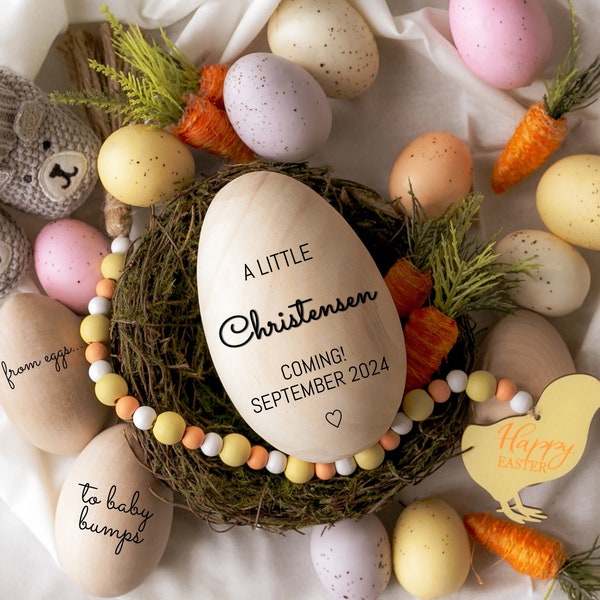 Easter Pregnancy Announcement Digital Reveal For Social Media, Eggspecting Baby Announcement Digital Image, Easter Eggs, Gender Neutral