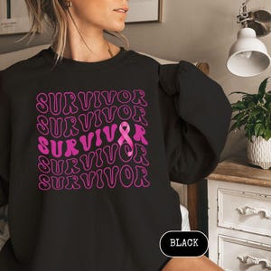 Breast Cancer Survivor Sweatshirt, Cancer Warrior Shirt, Pink Ribbon Sweater, Breast Cancer Support Gift, Cancer Fighter Gifts