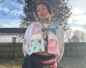 handmade vintage quilted vest